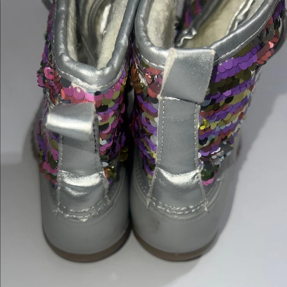Olivia Miller Kids Sequin Rain & Snow Boots - Silver, Pink, Purple - Picture 5 of 8